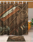 Fishing Tools And Fresh Pike Wooden Tablemildew Resistant Polyester Fabric-Shower Curtains-Dawning Store-Only Curtain90X180CM-Bargain Bait Box