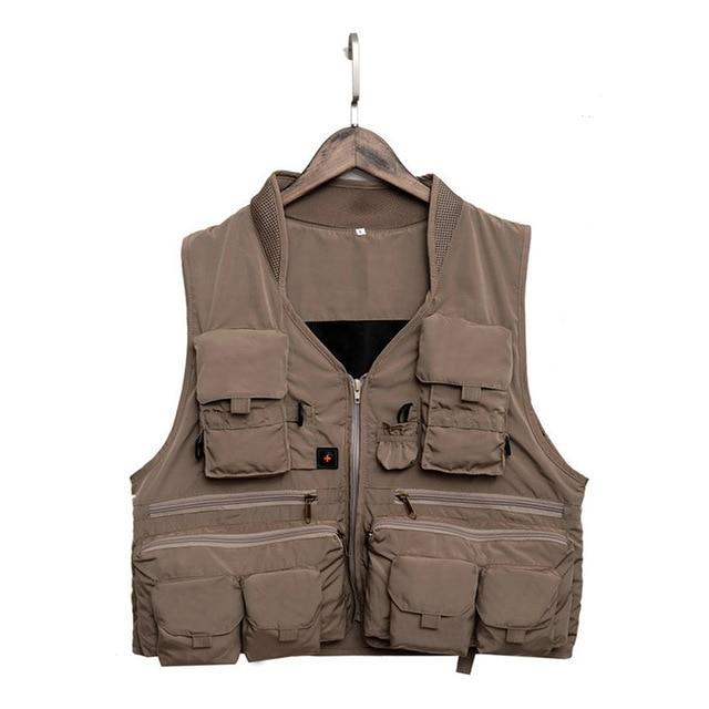 Fishing Vest Quick Dry Breathable Material-Fishing Vests-NV Bike Store-Khaki-L-Bargain Bait Box