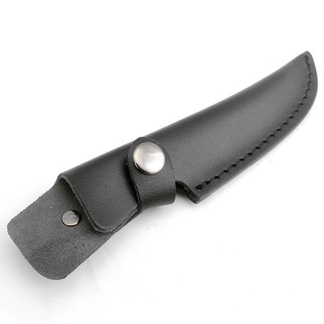 Fixed Blade Knife Tool Belt Loop Case Holder Leather Sheath Scabbard Holster-Huntress Store-Black-Bargain Bait Box