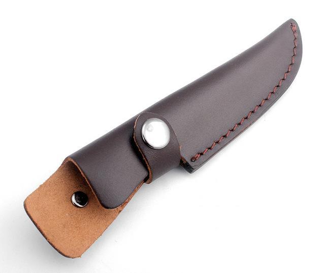 Fixed Blade Knife Tool Belt Loop Case Holder Leather Sheath Scabbard Holster-Huntress Store-Brown-Bargain Bait Box