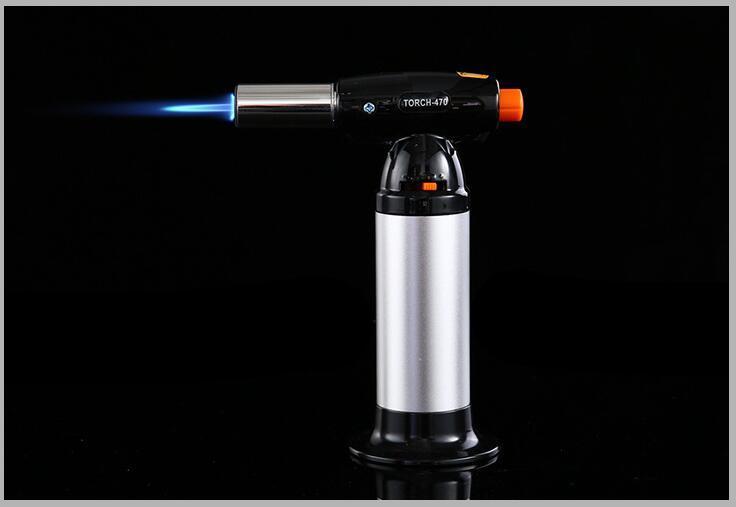Flame Gun Torch Butane Lighter Burning Torch Electricity Ignite Outdoor Gas-Resistland Store-Sliver color-Bargain Bait Box