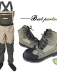 Fly Fishing Wading Shoes & Pants Waders Set Breathable Rock Slip Boots-Chest Waders-JEERKOOL Official Store-Shoes 41 Pants M-Bargain Bait Box