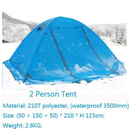 Flytop Outdoor Camping Tent For Rest Travel 2 Persons 3 Double Layer Windproof-Camping Equipment Factory Store-blue 2 person-Bargain Bait Box