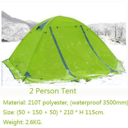 Flytop Outdoor Camping Tent For Rest Travel 2 Persons 3 Double Layer Windproof-Camping Equipment Factory Store-green 2 person-Bargain Bait Box