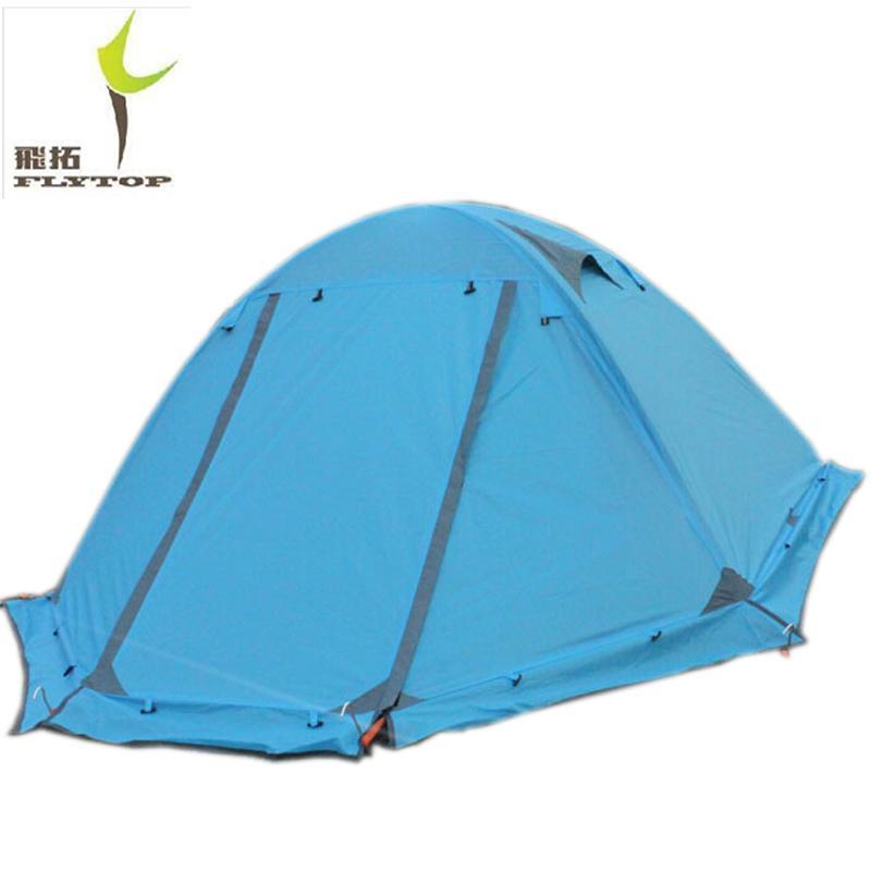 Flytop Outdoor Camping Tent For Rest Travel 2 Persons 3 Double Layer Windproof-Camping Equipment Factory Store-Orange 2 person-Bargain Bait Box