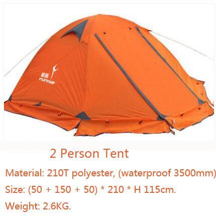 Flytop Outdoor Camping Tent For Rest Travel 2 Persons 3 Double Layer Windproof-Camping Equipment Factory Store-Orange 2 person-Bargain Bait Box