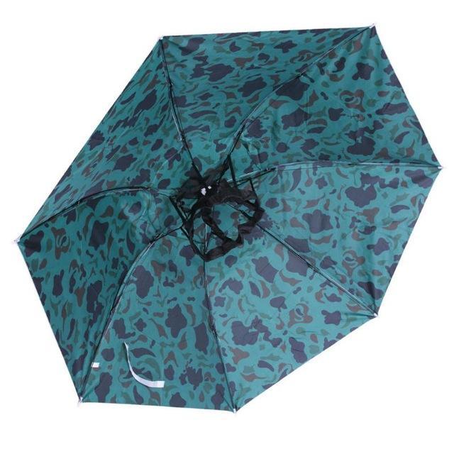 Foldable Head Umbrella Hat Hiking Beach Anti-Uv Anti-Rain Outdoor Fishing Caps-Traveling Light123-Camouflage-Bargain Bait Box