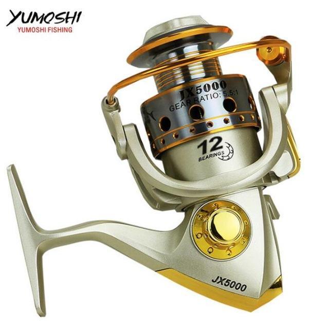Foldable Spinning Fishing Reels Metal Spool Flying Fishing Wheel Vessel-Spinning Reels-HUDA Sky Outdoor Equipment Store-Gold-1000 Series-Bargain Bait Box