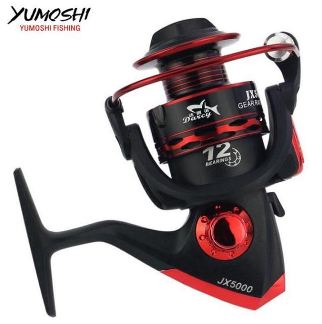Foldable Spinning Fishing Reels Metal Spool Flying Fishing Wheel Vessel-Spinning Reels-HUDA Sky Outdoor Equipment Store-Red-1000 Series-Bargain Bait Box
