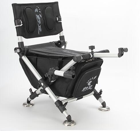 Folding Fishing Chair Portable Fishing Stool With Retractable Feet-shopping make you happy-Rice White-Bargain Bait Box