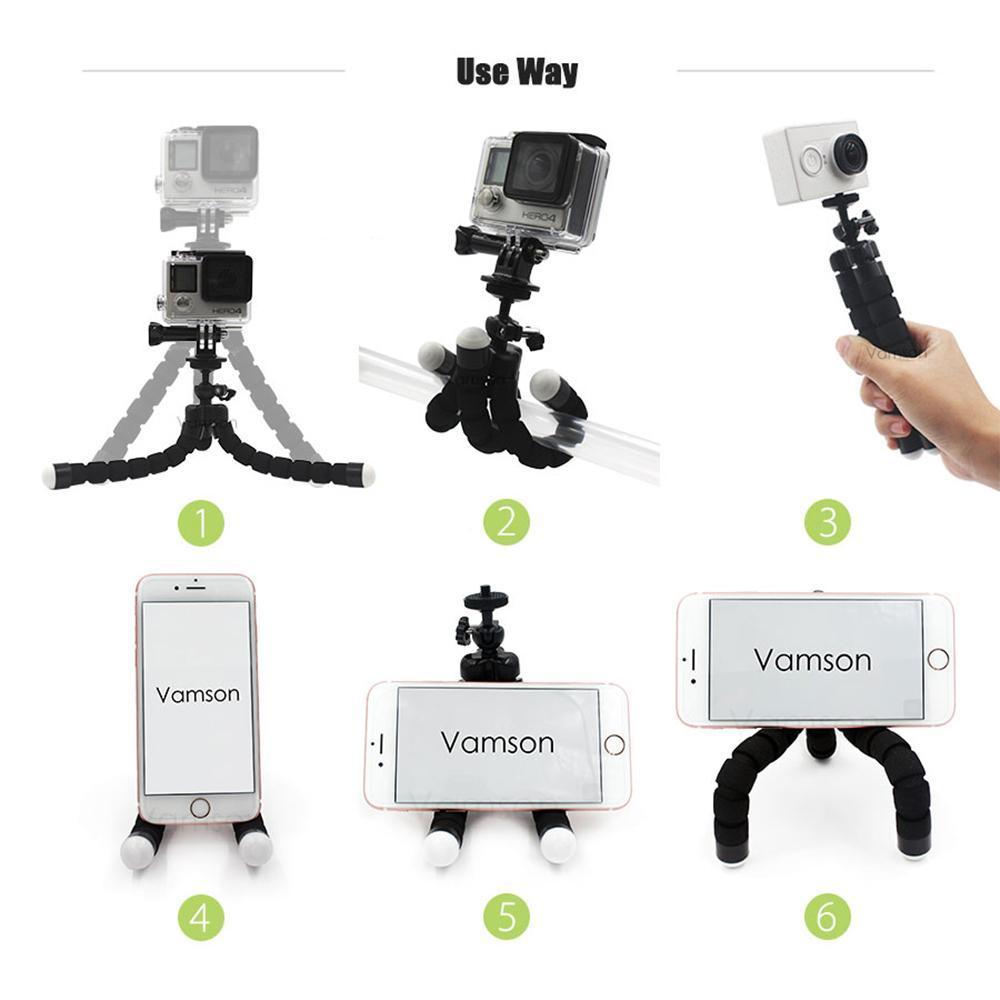 For Xiaomi For Yi Accessories Octopus Tripod Head Strap Floaty Bobber Monopod-Action Cameras-WanShan Camera Accessories Store-Bargain Bait Box