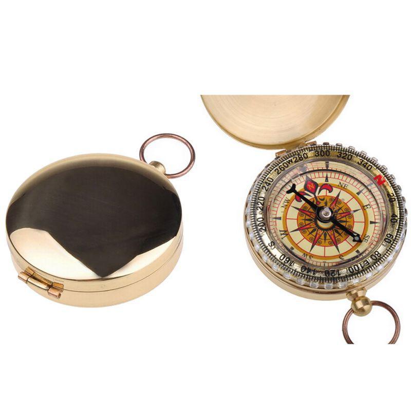 Forest Survival Outdoor Portable Brass Pocket Golden Compass Navigation-Ali Playing Store-Bargain Bait Box