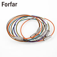 Forfar 10Pcs Stainless Steel Wire Keychain Cable Key Ring For Outdoor Hiking-Inner beauty always-Bargain Bait Box