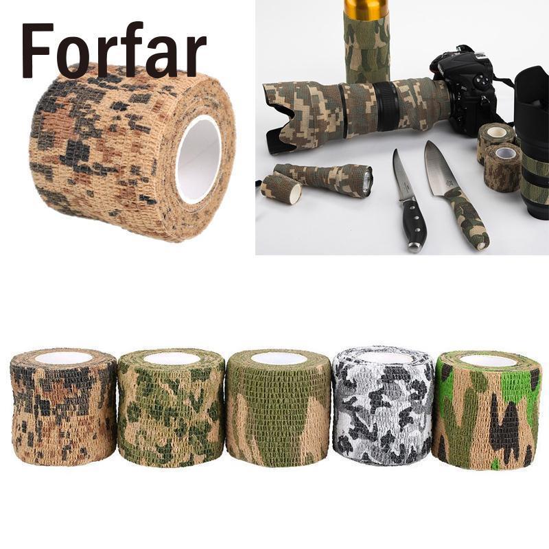Forfar 5Cmx2M Sports Hunting Rifle Shooting Camping Camouflage Stealth Tape Camo-Inner beauty always-desert camouflage-Bargain Bait Box