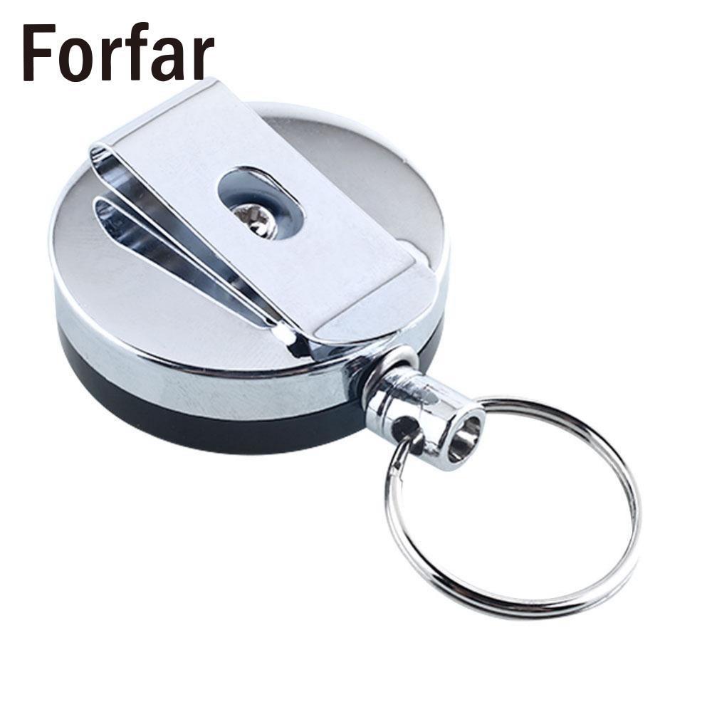 Forfar High Resilience Steel Keychain Wire Rope Chain Recoil Metal Retractable-Techvilla Official Store-Bargain Bait Box