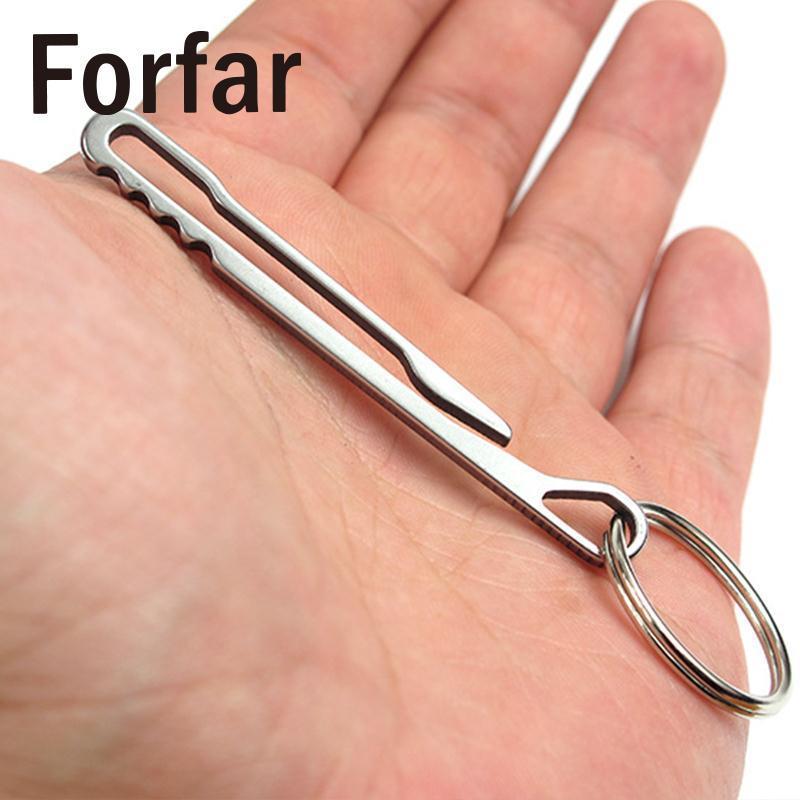 Forfar Outdoor Edc Multi Tool Wallet Stainless Steel Keychain Key Ring Clasp-Inner beauty always-Bargain Bait Box