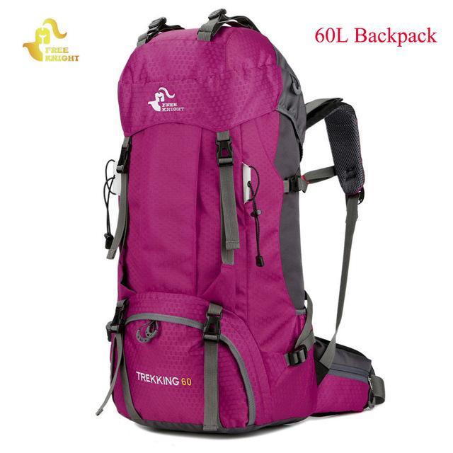 Free Knight 60L Waterproof Climbing Hiking Backpack Rain Cover Bag 50L Camping-Free Knight Official Store-Pink 60L-Bargain Bait Box