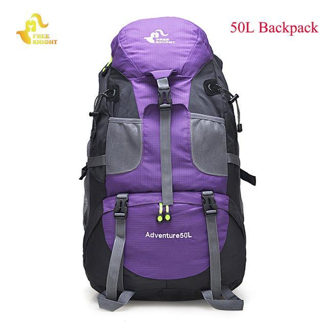 Free Knight 60L Waterproof Climbing Hiking Backpack Rain Cover Bag 50L Camping-Free Knight Official Store-Purple 50L-Bargain Bait Box