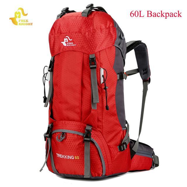 Free Knight 60L Waterproof Climbing Hiking Backpack Rain Cover Bag 50L Camping-Free Knight Official Store-Red 60L-Bargain Bait Box