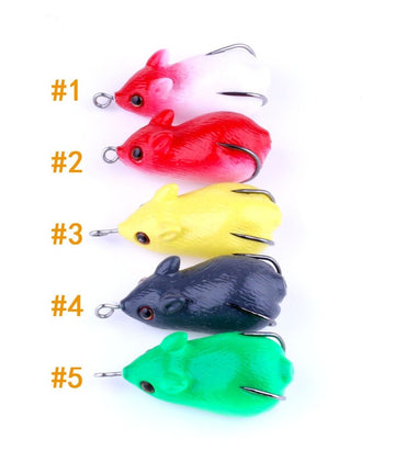 Frog Fishing 10Pcs Soft Mouse With Treble Hooks 5Cm 8.5G 5 Colors Topwater Ray-Frog Baits-Bargain Bait Box-Bargain Bait Box