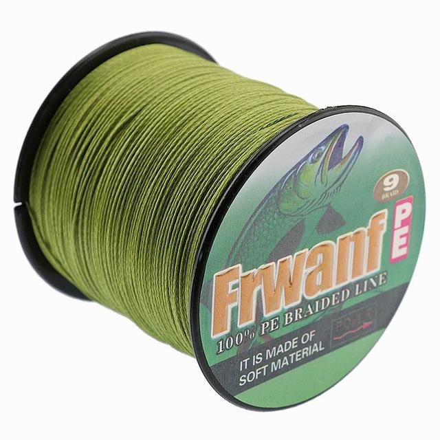 Frwanf 300M 9 Strands Pe Braided Fishing Line Super Strong Strength Rope 9-Frwanf Official Store-Army Green-0.8-Bargain Bait Box
