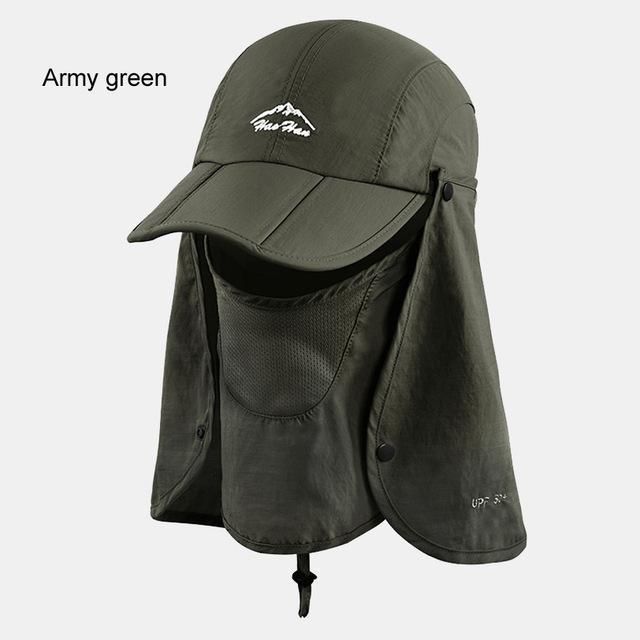 Fsc01 Fishing Bucket Hat Removable Foldable Portable Waterproof Hat Mask Face-Hats-Bargain Bait Box-army green-L-Bargain Bait Box