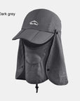 Fsc01 Fishing Bucket Hat Removable Foldable Portable Waterproof Hat Mask Face-Hats-Bargain Bait Box-dark grey-L-Bargain Bait Box