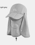 Fsc01 Fishing Bucket Hat Removable Foldable Portable Waterproof Hat Mask Face-Hats-Bargain Bait Box-light grey-L-Bargain Bait Box