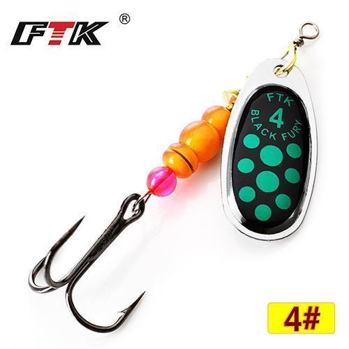 Ftk 1#-5# Similar As Mepps Spinner Bait Lures Fishing Spoon Hard Bait With-FTK Official Store-green4-Bargain Bait Box