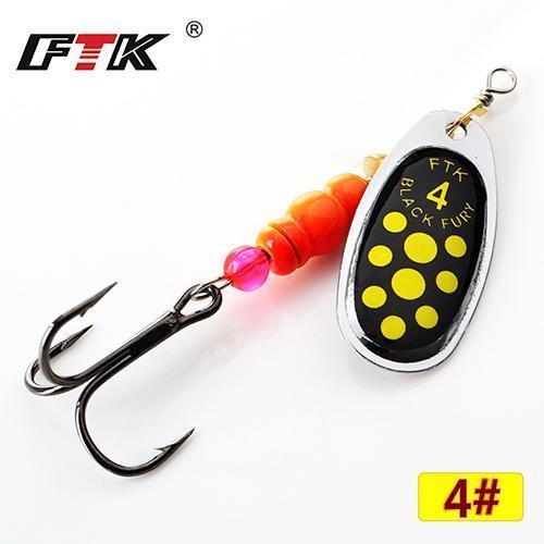 Ftk 1#-5# Similar As Mepps Spinner Bait Lures Fishing Spoon Hard Bait With-FTK Official Store-yellow4-Bargain Bait Box
