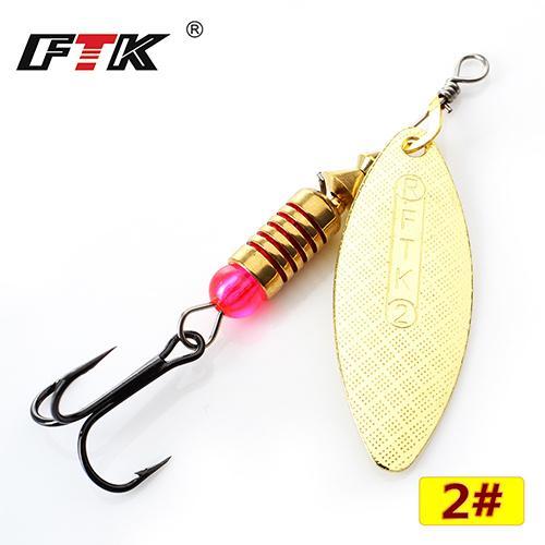 Ftk 1Pc Mepps 1# 2# 3# 4# 5# Spinner Bait With Beads With Mustad Treble Hooks-FTK Official Store-gold2-Bargain Bait Box