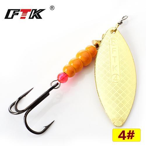 Ftk 1Pc Mepps 1# 2# 3# 4# 5# Spinner Bait With Beads With Mustad Treble Hooks-FTK Official Store-gold4-Bargain Bait Box