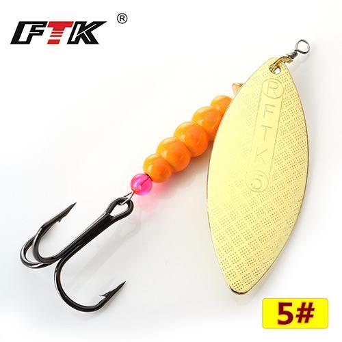 Ftk 1Pc Mepps 1# 2# 3# 4# 5# Spinner Bait With Beads With Mustad Treble Hooks-FTK Official Store-gold5-Bargain Bait Box