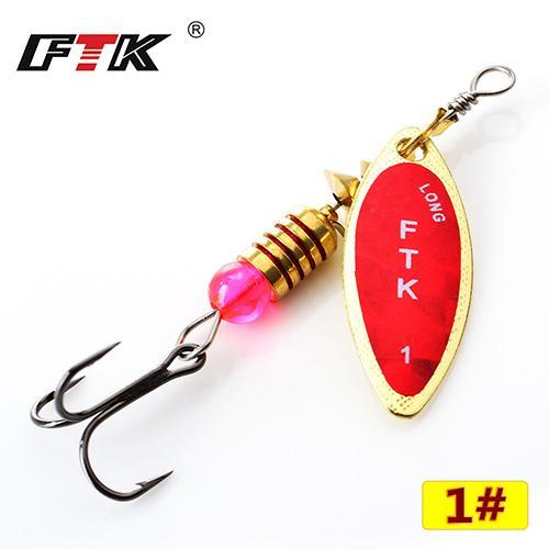 Ftk 1Pc Mepps 1# 2# 3# 4# 5# Spinner Bait With Beads With Mustad Treble Hooks-FTK Official Store-red1-Bargain Bait Box