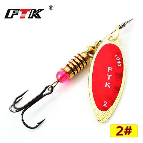 Ftk 1Pc Mepps 1# 2# 3# 4# 5# Spinner Bait With Beads With Mustad Treble Hooks-FTK Official Store-red2-Bargain Bait Box