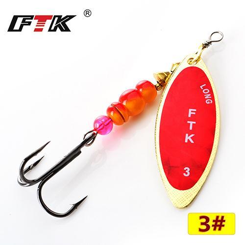 Ftk 1Pc Mepps 1# 2# 3# 4# 5# Spinner Bait With Beads With Mustad Treble Hooks-FTK Official Store-red3-Bargain Bait Box