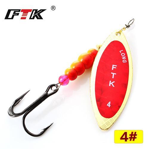 Ftk 1Pc Mepps 1# 2# 3# 4# 5# Spinner Bait With Beads With Mustad Treble Hooks-FTK Official Store-red4-Bargain Bait Box