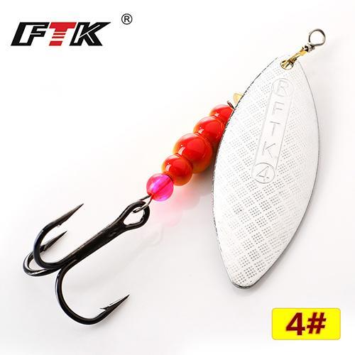 Ftk 1Pc Mepps 1# 2# 3# 4# 5# Spinner Bait With Beads With Mustad Treble Hooks-FTK Official Store-sliver4-Bargain Bait Box