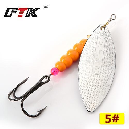 Ftk 1Pc Mepps 1# 2# 3# 4# 5# Spinner Bait With Beads With Mustad Treble Hooks-FTK Official Store-sliver5-Bargain Bait Box