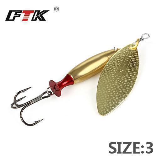 Ftk 1Pc Mepps Long Cast Size2-Size3 Fishing Lures Hook Spinner Spoon Lures-FTK Official Store-gold3-Bargain Bait Box