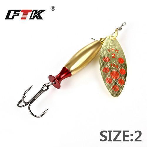 Ftk 1Pc Mepps Long Cast Size2-Size3 Fishing Lures Hook Spinner Spoon Lures-FTK Official Store-goldred2-Bargain Bait Box