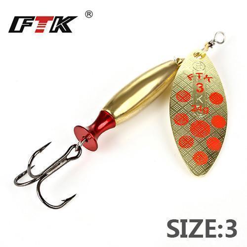 Ftk 1Pc Mepps Long Cast Size2-Size3 Fishing Lures Hook Spinner Spoon Lures-FTK Official Store-goldred3-Bargain Bait Box