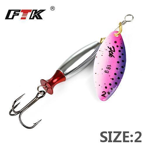 Ftk 1Pc Mepps Long Cast Size2-Size3 Fishing Lures Hook Spinner Spoon Lures-FTK Official Store-pink2-Bargain Bait Box