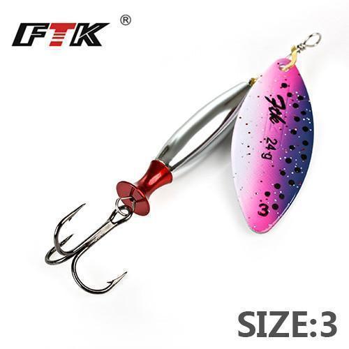 Ftk 1Pc Mepps Long Cast Size2-Size3 Fishing Lures Hook Spinner Spoon Lures-FTK Official Store-pink3-Bargain Bait Box