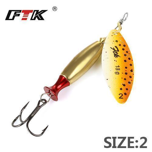 Ftk 1Pc Mepps Long Cast Size2-Size3 Fishing Lures Hook Spinner Spoon Lures-FTK Official Store-yellow2-Bargain Bait Box