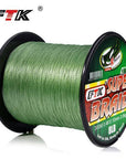 Ftk Braided Wire 300M Pe Braided Fishing Line 0.4-6.0 Code 4 Strands 8Lb 10Lb-FTK Official Store-Dark green300M-0.4-Bargain Bait Box
