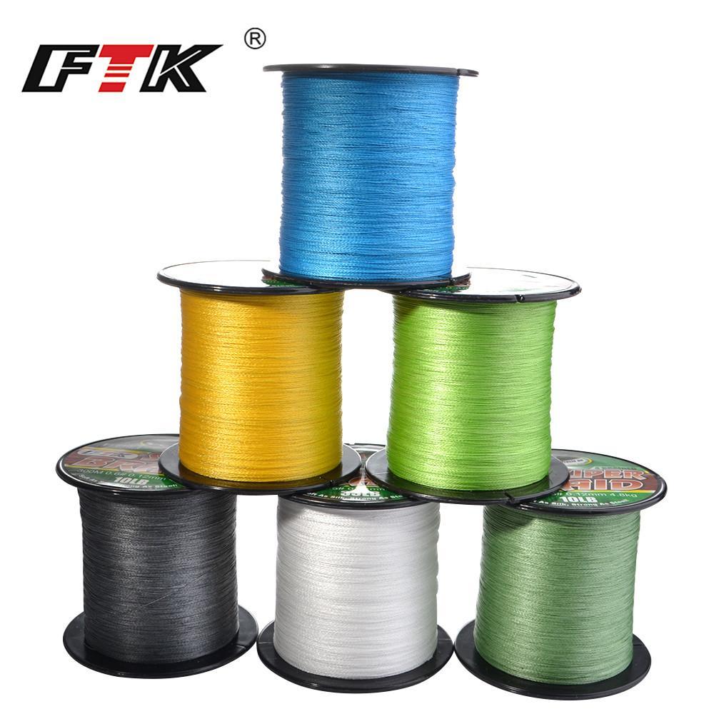 Ftk Braided Wire 300M Pe Braided Fishing Line 0.4-6.0 Code 4 Strands 8Lb 10Lb-FTK Official Store-yellow300M-0.4-Bargain Bait Box