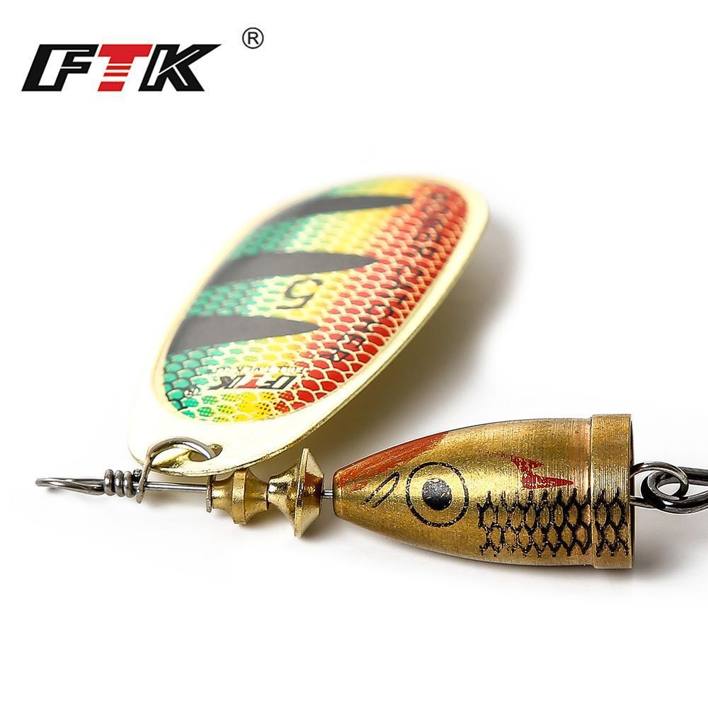 Ftk I Pc Spinner Fishing Lure Mid Depth Blade Runs 0.6-1.2M Spoon Fishing-FTK Official Store-size3-Bargain Bait Box