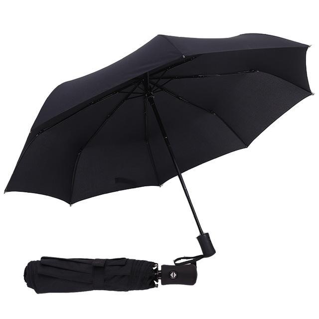 Full Automatic Umbrella Rain Women Men 3Folding Light And Durable 386G 8K Strong-Umbrellas-Bargain Bait Box-BLACK-Bargain Bait Box