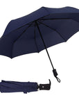 Full Automatic Umbrella Rain Women Men 3Folding Light And Durable 386G 8K Strong-Umbrellas-Bargain Bait Box-Blue-Bargain Bait Box